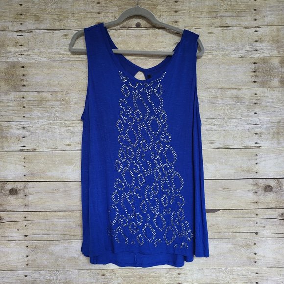 Royal Blue Tunic with Front Silver Snakeskin Design - Picture 1 of 7